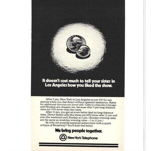 Vintage New York Telephone Advertisement Print 1970s Coins
